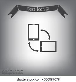 Rotate Smartphone or Cellular Phone or Tablet Icons in Vector