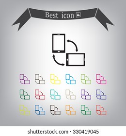 Rotate Smartphone or Cellular Phone or Tablet Icons in Vector