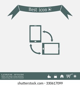 Rotate Smartphone or Cellular Phone or Tablet Icons in Vector