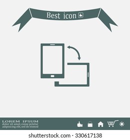 Rotate Smartphone or Cellular Phone or Tablet Icons in Vector