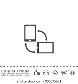 Rotate Smartphone or Cellular Phone or Tablet Icons in Vector