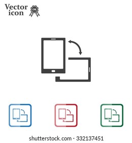 Rotate Smartphone or Cellular Phone or Tablet Icons in Vector