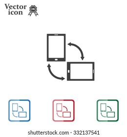 Rotate Smartphone or Cellular Phone or Tablet Icons in Vector