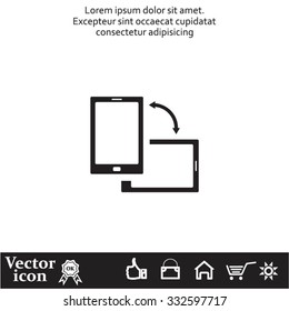 Rotate Smartphone or Cellular Phone or Tablet Icons in Vector