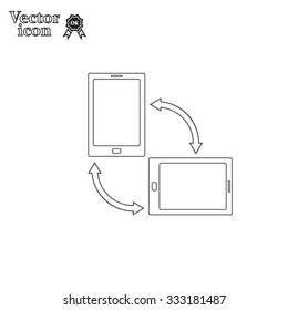 Rotate Smartphone or Cellular Phone or Tablet Icons in Vector