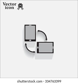 Rotate Smartphone or Cellular Phone or Tablet Icons in Vector