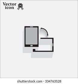 Rotate Smartphone or Cellular Phone or Tablet Icons in Vector