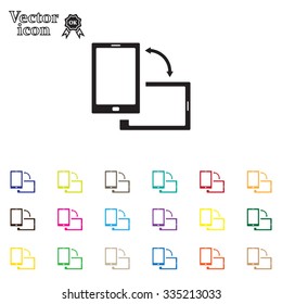 Rotate Smartphone or Cellular Phone or Tablet Icons in Vector