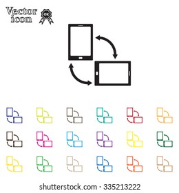 Rotate Smartphone or Cellular Phone or Tablet Icons in Vector