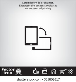 Rotate Smartphone or Cellular Phone or Tablet Icons in Vector