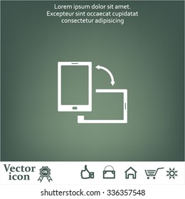 Rotate Smartphone or Cellular Phone or Tablet Icons in Vector
