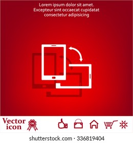 Rotate Smartphone or Cellular Phone or Tablet Icons in Vector