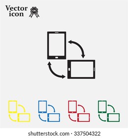 Rotate Smartphone or Cellular Phone or Tablet Icons in Vector