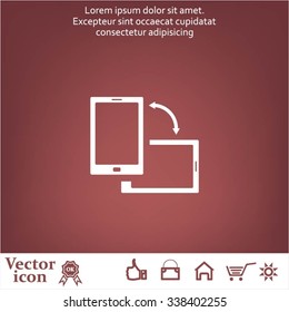 Rotate Smartphone or Cellular Phone or Tablet Icons in Vector