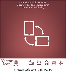 Rotate Smartphone or Cellular Phone or Tablet Icons in Vector