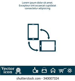 Rotate Smartphone or Cellular Phone or Tablet Icons in Vector