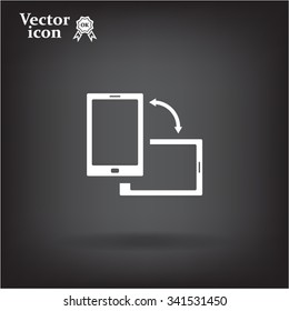 Rotate Smartphone or Cellular Phone or Tablet Icons in Vector