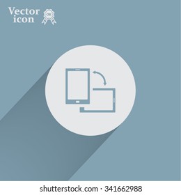 Rotate Smartphone or Cellular Phone or Tablet Icons in Vector