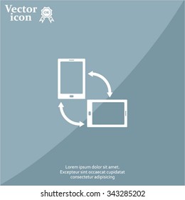 Rotate Smartphone or Cellular Phone or Tablet Icons in Vector