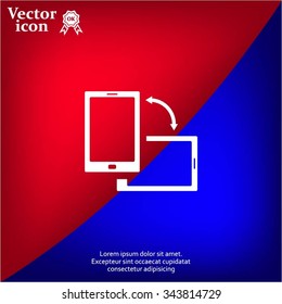 Rotate Smartphone or Cellular Phone or Tablet Icons in Vector