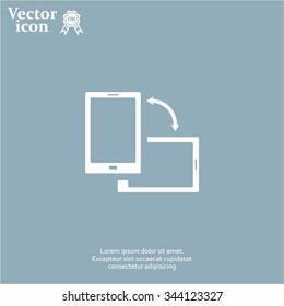 Rotate Smartphone or Cellular Phone or Tablet Icons in Vector