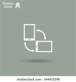 Rotate Smartphone or Cellular Phone or Tablet Icons in Vector