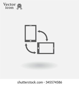 Rotate Smartphone or Cellular Phone or Tablet Icons in Vector