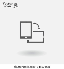Rotate Smartphone or Cellular Phone or Tablet Icons in Vector