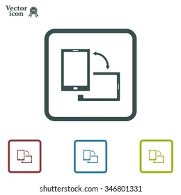 Rotate Smartphone or Cellular Phone or Tablet Icons in Vector