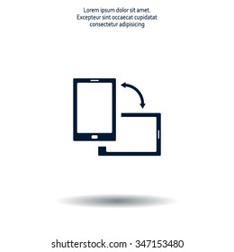 Rotate Smartphone or Cellular Phone or Tablet Icons in Vector