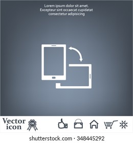 Rotate Smartphone or Cellular Phone or Tablet Icons in Vector