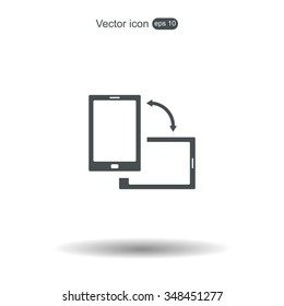 Rotate Smartphone or Cellular Phone or Tablet Icons in Vector