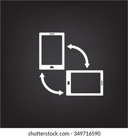 Rotate Smartphone or Cellular Phone or Tablet Icons in Vector