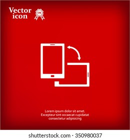 Rotate Smartphone or Cellular Phone or Tablet Icons in Vector