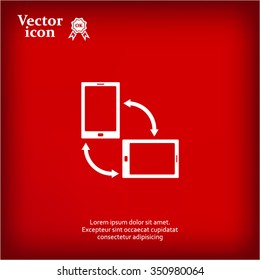Rotate Smartphone or Cellular Phone or Tablet Icons in Vector