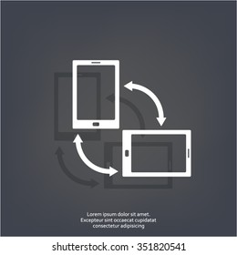 Rotate Smartphone or Cellular Phone or Tablet Icons in Vector