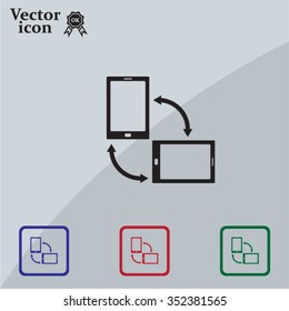 Rotate Smartphone or Cellular Phone or Tablet Icons in Vector