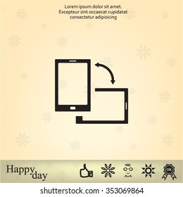 Rotate Smartphone or Cellular Phone or Tablet Icons in Vector
