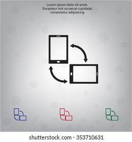 Rotate Smartphone or Cellular Phone or Tablet Icons in Vector