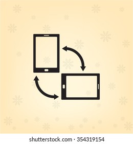 Rotate Smartphone or Cellular Phone or Tablet Icons in Vector