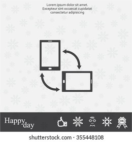 Rotate Smartphone or Cellular Phone or Tablet Icons in Vector