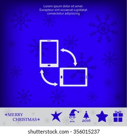 Rotate Smartphone or Cellular Phone or Tablet Icons in Vector