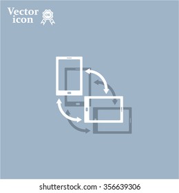 Rotate Smartphone or Cellular Phone or Tablet Icons in Vector