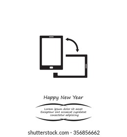 Rotate Smartphone or Cellular Phone or Tablet Icons in Vector