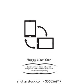 Rotate Smartphone or Cellular Phone or Tablet Icons in Vector