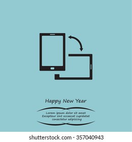 Rotate Smartphone or Cellular Phone or Tablet Icons in Vector