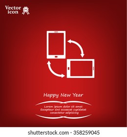 Rotate Smartphone or Cellular Phone or Tablet Icons in Vector