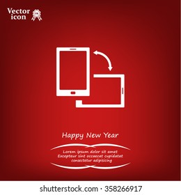 Rotate Smartphone or Cellular Phone or Tablet Icons in Vector