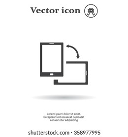 Rotate Smartphone or Cellular Phone or Tablet Icons in Vector