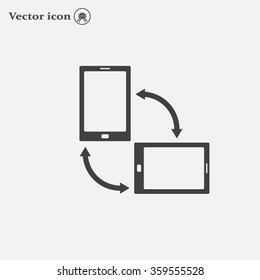 Rotate Smartphone or Cellular Phone or Tablet Icons in Vector